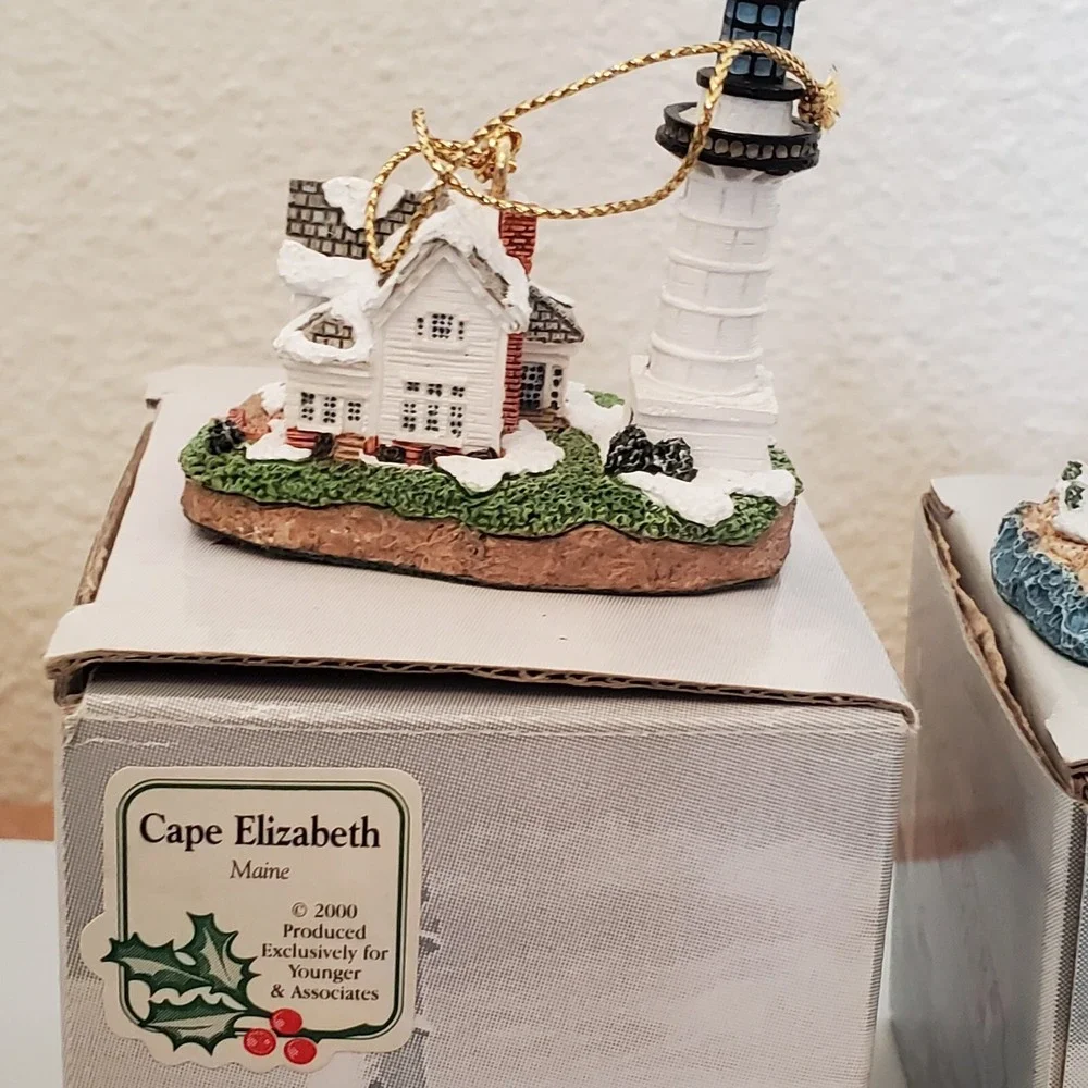 Lot of 7 Harbour Lights Lighthouse Ornaments Younger & Associates Vintage Boxed